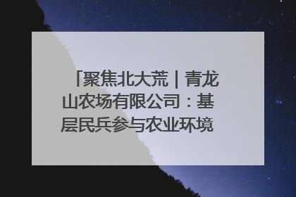 聚焦北大荒｜青龙山农场有限公司：基层民兵参与农业环境综合治理显效