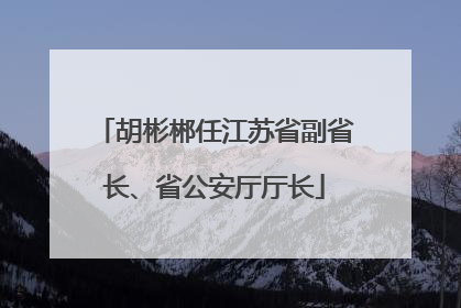 胡彬郴任江苏省副省长、省公安厅厅长