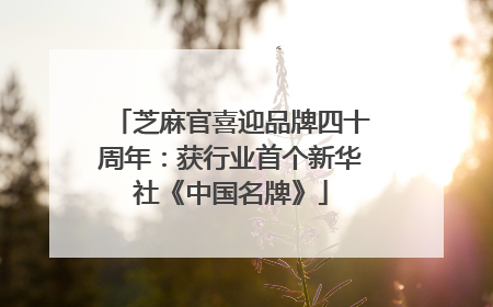 芝麻官喜迎品牌四十周年：获行业首个新华社《中国名牌》