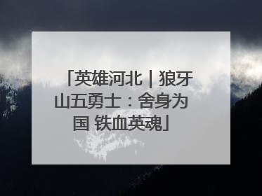 英雄河北｜狼牙山五勇士：舍身为国 铁血英魂