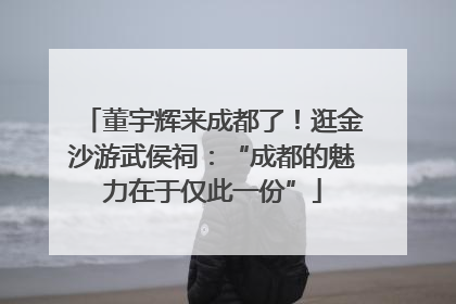 董宇辉来成都了！逛金沙游武侯祠：“成都的魅力在于仅此一份”