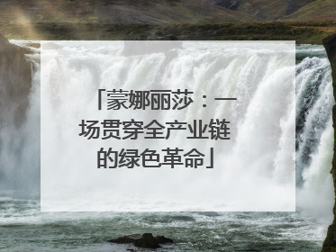 蒙娜丽莎：一场贯穿全产业链的绿色革命