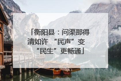 衡阳县：问渠那得清如许 “民声”变“民生”更畅通