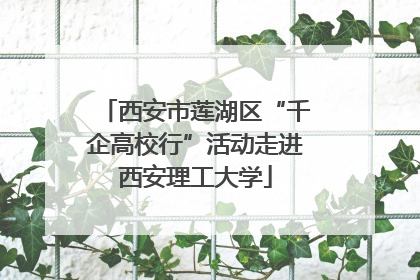 西安市莲湖区“千企高校行”活动走进西安理工大学