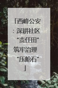 西峰公安：深耕社区“责任田” 筑牢治理“压舱石”