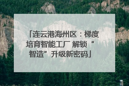 连云港海州区：梯度培育智能工厂 解锁“智造”升级新密码