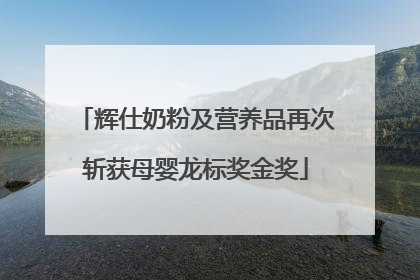 辉仕奶粉及营养品再次斩获母婴龙标奖金奖