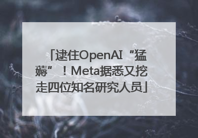 逮住OpenAI“猛薅”！Meta据悉又挖走四位知名研究人员