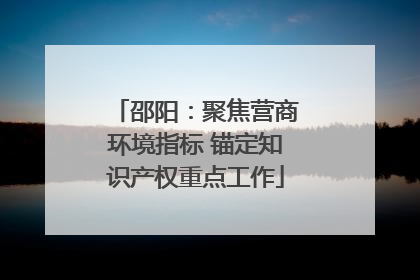 邵阳：聚焦营商环境指标 锚定知识产权重点工作