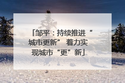 邹平：持续推进“城市更新” 着力实现城市“更”新
