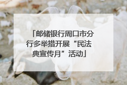 邮储银行周口市分行多举措开展“民法典宣传月”活动