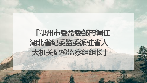鄂州市委常委邹霞调任湖北省纪委监委派驻省人大机关纪检监察组组长