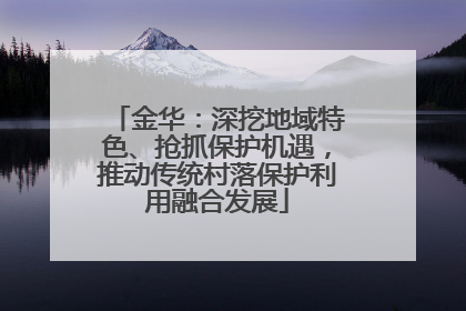 金华：深挖地域特色、抢抓保护机遇，推动传统村落保护利用融合发展