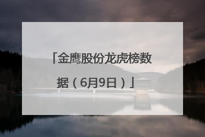 金鹰股份龙虎榜数据（6月9日）