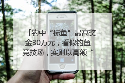 钓中“标鱼”最高奖金30万元，看似钓鱼竞技场，实则以高额“回报”作“饵”……｜今晚九点半