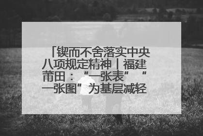 锲而不舍落实中央八项规定精神丨福建莆田：“一张表”“一张图”为基层减轻“数字负担”