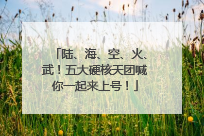 陆、海、空、火、武！五大硬核天团喊你一起来上号！