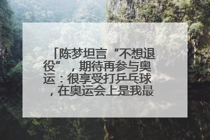 陈梦坦言“不想退役”，期待再参与奥运：很享受打乒乓球，在奥运会上是我最幸福的时候