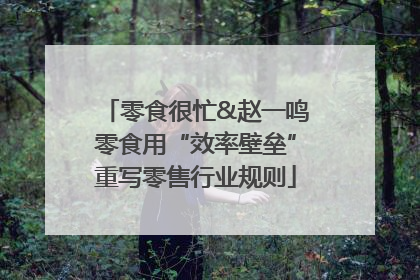 零食很忙&赵一鸣零食用“效率壁垒”重写零售行业规则