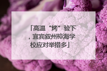 高温“烤”验下，宜宾叙州樟海学校应对举措多