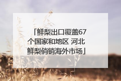 鲜梨出口覆盖67个国家和地区 河北鲜梨俏销海外市场