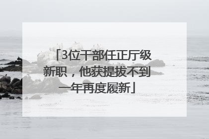 3位干部任正厅级新职，他获提拔不到一年再度履新