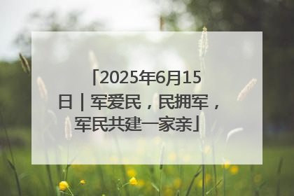 2025年6月15日｜军爱民，民拥军，军民共建一家亲