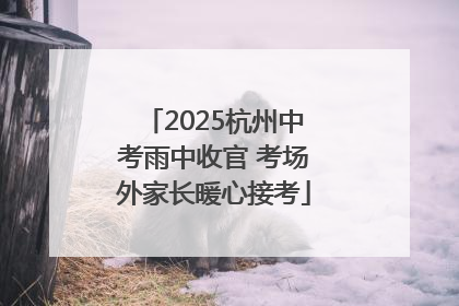 2025杭州中考雨中收官 考场外家长暖心接考