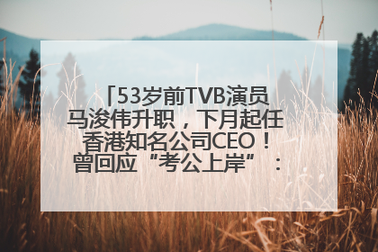 53岁前TVB演员马浚伟升职，下月起任香港知名公司CEO！曾回应“考公上岸”：真不是公务员